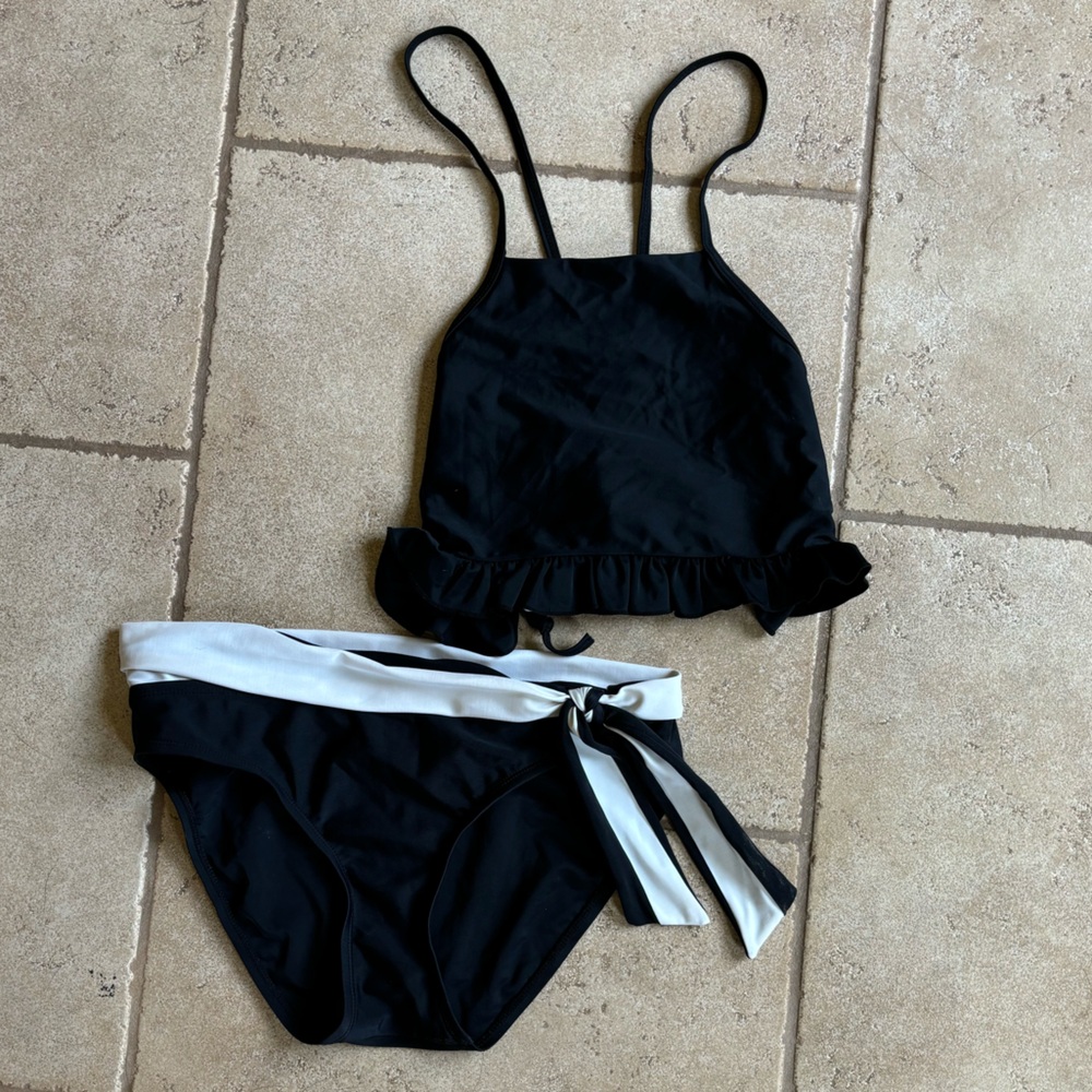 Black and White Tie Bikini